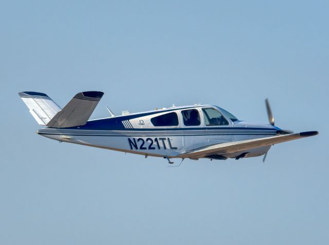 Beechcraft 35 Bonanza (N221TL) - Beech S35 at Livermore Municipal Airport, Livermore CA. August 2020