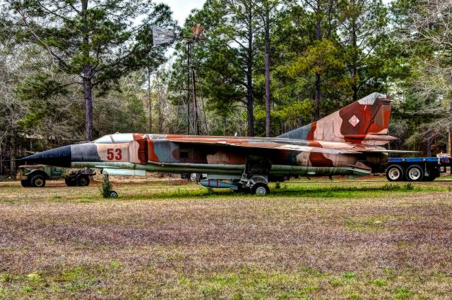 MIKOYAN MiG-27 Bahadur — - A Russian MiG-27 Flogger sits in a very unlikely place-in a yard outside of Baker, Florida.br /Google Earth coordinates - 30.754891, -86.696767br /30°45'17.6"N 86°41'48.4"W