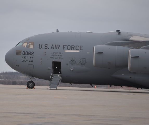 Boeing Globemaster III (99-0062) - This Boeing  C-17A Globemaster lll overnighted in Gander on May1, 2015.