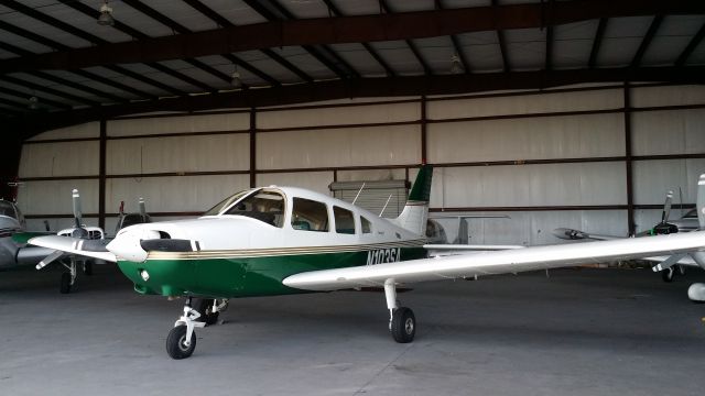 Piper Cherokee (N103SA) - N103SA resting in the hangar.