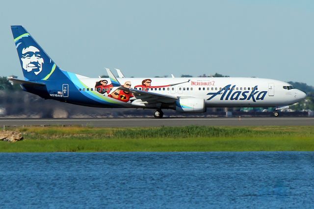 Boeing 737-800 (N519AS) - Alaskas The Incredibles 2 departing to Portland. Unveiled in May, this is Alaska Airlines first Disney•Pixar film livery