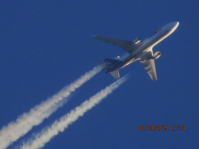 Boeing MD-11 (N623FE) - FedEx flight 582 from MEM to PDX over Southeastern Kansas at 36,000 feet.