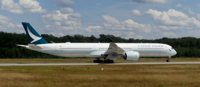 Airbus A350-1000 (B-LXN) - Cathay Pacific A350-1041 B-LXN running on rwy 18 FRA for flight CX288 to HKG, nearly one hour late. Photo made 24.07.2024, 14:44.