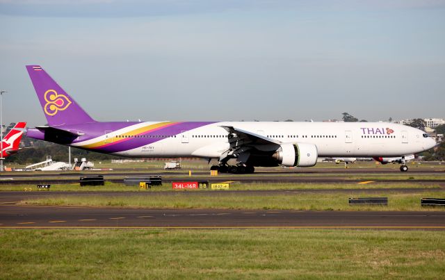 BOEING 777-300ER (HS-TKY) - Arriving on Rwy 34L replacing A350s.