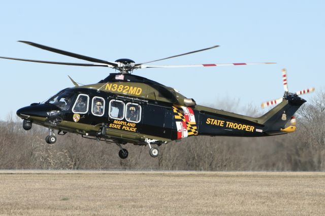 BELL-AGUSTA AB-139 (N382MD) - January 28, 2021 - Trooper 3 arrived Frederick after stops at Baltimore and Westminster 