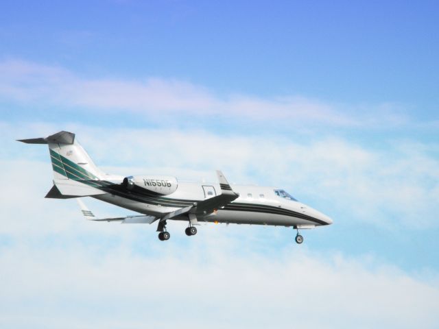 Learjet 55 (N155DB) - Shown here on final this Twin Engine Business Jet is moments away until  landing in the Spring of 2012.