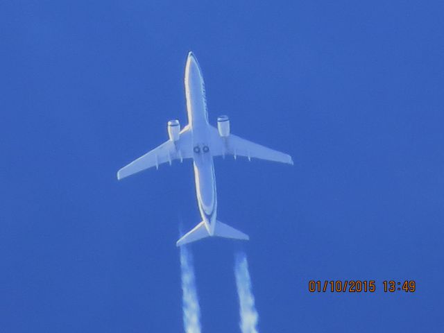 Boeing 737-800 (N566AS) - Alaska Airlines flight 38 from SEA to FLL over Southeastern Kansas at 37,000 feet.