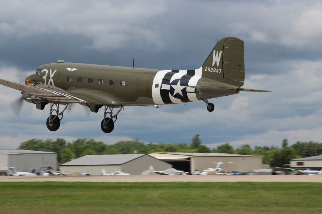 Douglas DC-3 (N47TB) - Thats All Brother departing Runway 27 Oshkosh.