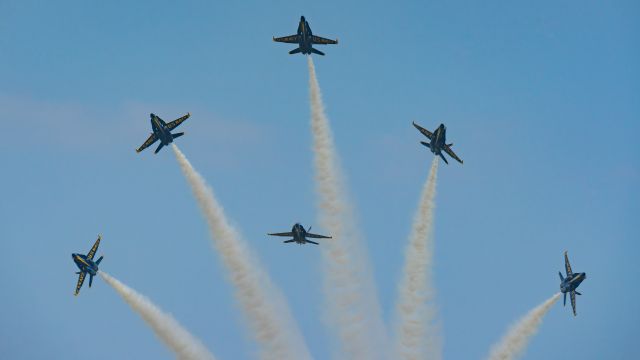 — — - The US Navys Blue Angels team perform at the Wings Over South Texas 2018 airshow @ NAS Kingsvillebr /3/24/18