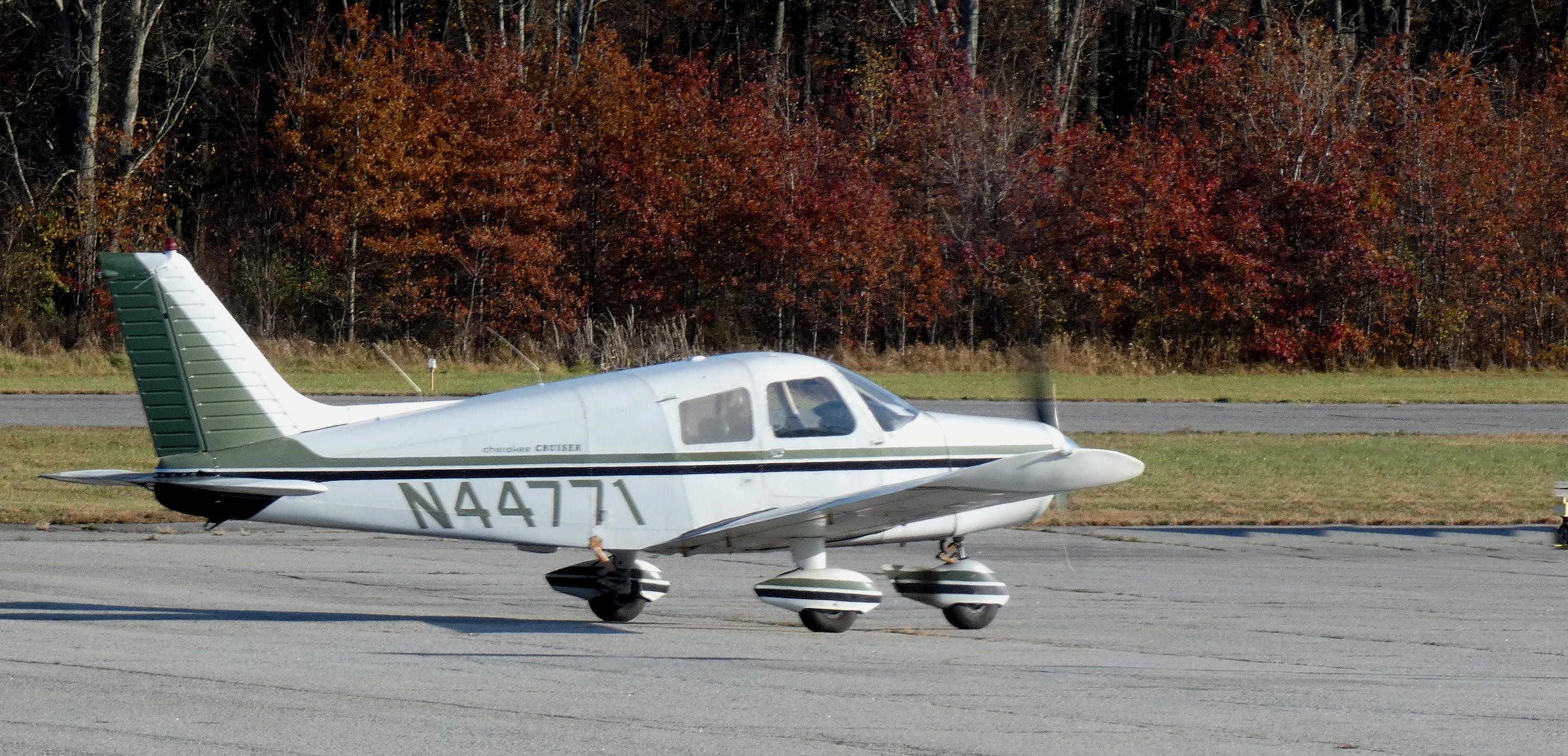 Piper Cherokee (N44771) - Shown taxiing is this 1974 Piper PA-28-140 in the Autumn of 2024.