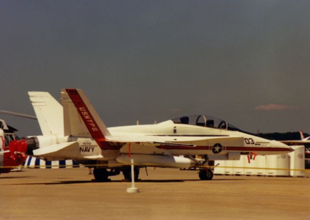 McDonnell Douglas FA-18 Hornet (16-1356) - Taken at the Patuxent River Naval Air Show on 6 May 1988.  McDonnell Douglas F/A-18B-5-MC Hornet (Lot 4).