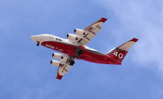 Avro Avroliner (RJ-85) (N470NA) - TNKR40 en route to KIWA after a LAT drop on the "Telegraph Fire" in Arizona, 2021.