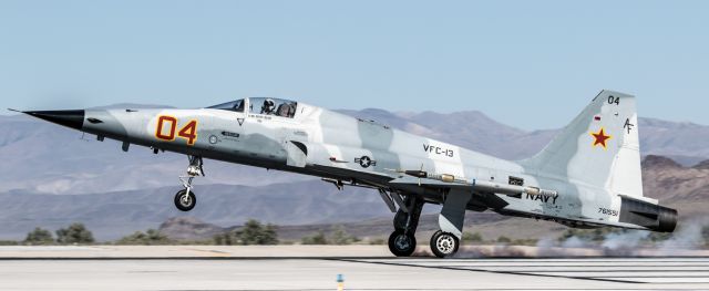 Northrop RF-5 Tigereye (76-1551) - Aggressor F-5 from VFC-13, the Fighting Saints, hits the deck right next to us at Fallon NAS.