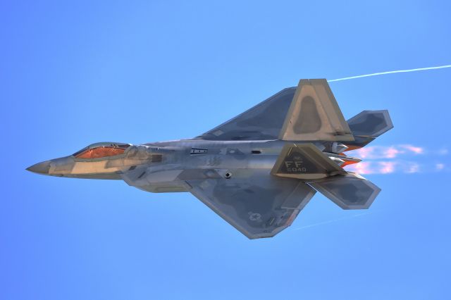 Lockheed F-22 Raptor (02-4040) - F-22 Demo Team Captain Samuel "RaZZ" Larson executes a high speed pass. Thunder Over Solano - Travis AFB - 03/16/24