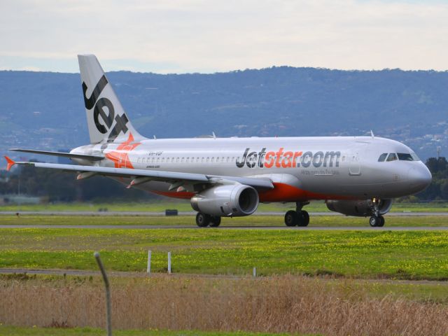 Airbus A320 (VH-VQF) - On taxi-way heading for take off on runway 05. Thursday 12th July 2012.