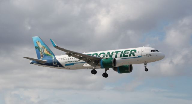 Airbus A320neo (N316FR) - Shelly "The Sea Turtle" on approach to MIA on the early evening of the 17th of September, 2020.