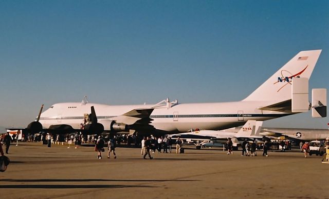 Boeing Shuttle Carrier (N911NA) - NASA Shuttle B-747 on display at the Edwards AFB Open House and Air Show 10-18-1997