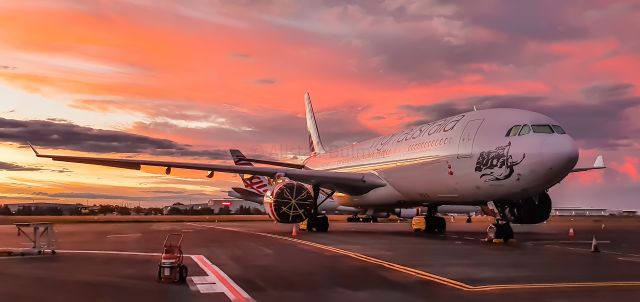 Airbus A330-200 (VH-XFG) - VAs widebody fleet in storage at Brisbane, now relocated to Toowoomba Wellcamp awaiting hand back to leasors. Another COVID tragedy as all VA widebody services have ceased. 