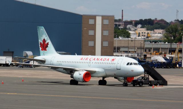 Airbus A319 (C-GBHN) - Air Canada A319-114 (C-GBHN) chartered the Toronto Blue Jays to Boston to play the Red Sox. AC used to operate A319/A320 aircraft on a regular basis. Today however, flights to Canada from BOS are operated by CRJ/ERJ and Dash 8 aircraft.