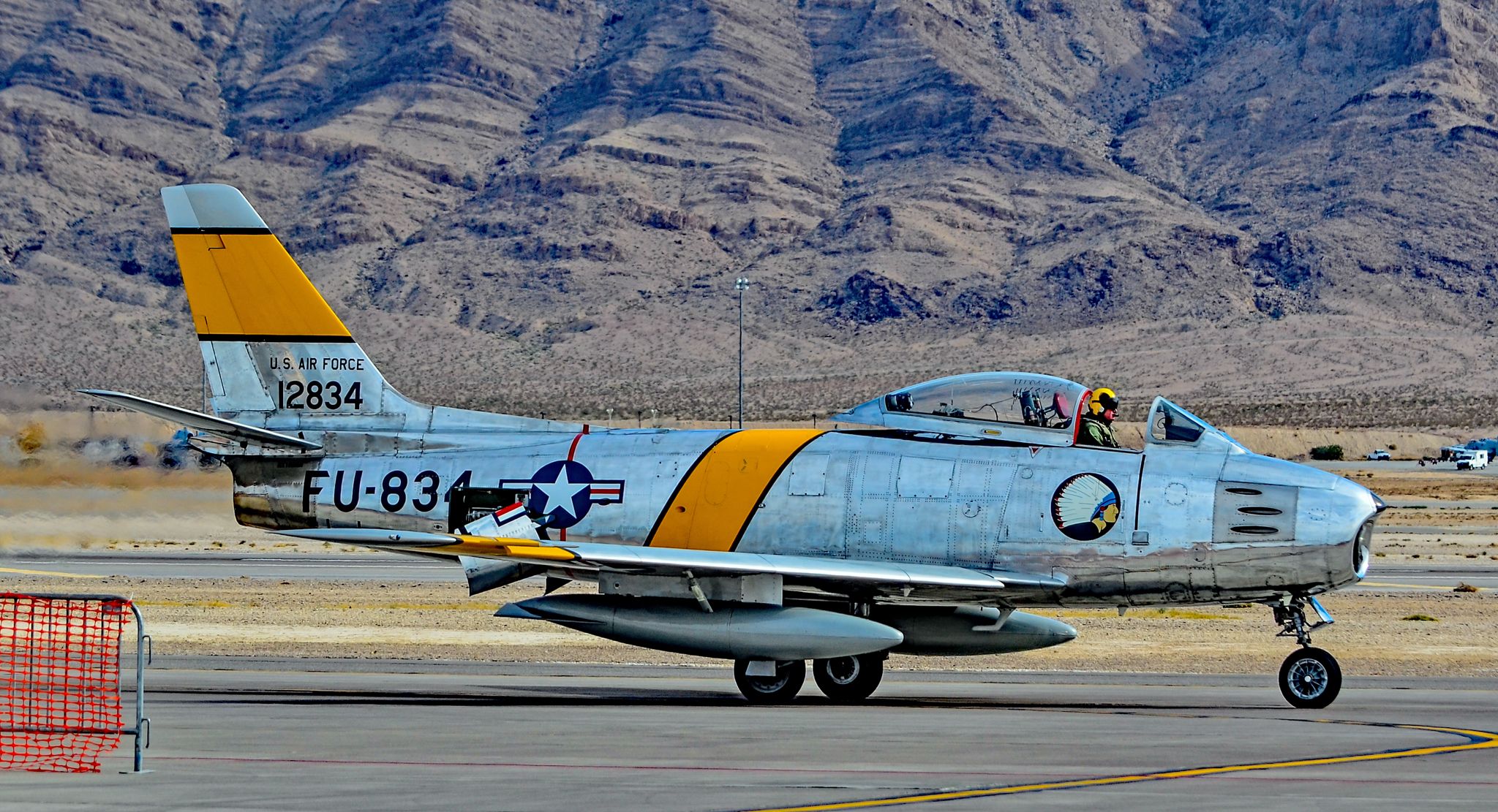 Experimental 100kts-200kts (N186AM) - N186AM 1952 North American F-86F Sabre C/N 191-708 FU-834 "Jolley Roger" - Las Vegas - Nellis AFB (LSV / KLSV)br /Aviation Nation 2016 Air Showbr /USA - Nevada, November 12, 2016br /Photo: TDelCoro