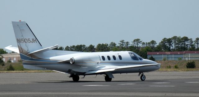 Cessna Citation 1SP (N505JH) - Taxiing to parking is this 1979 Cessna 501 Citation 1SP in the Spring of 2023.