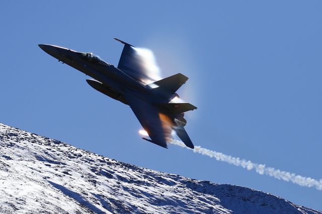 McDonnell Douglas FA-18 Hornet (J5006) - Axalp shooting range