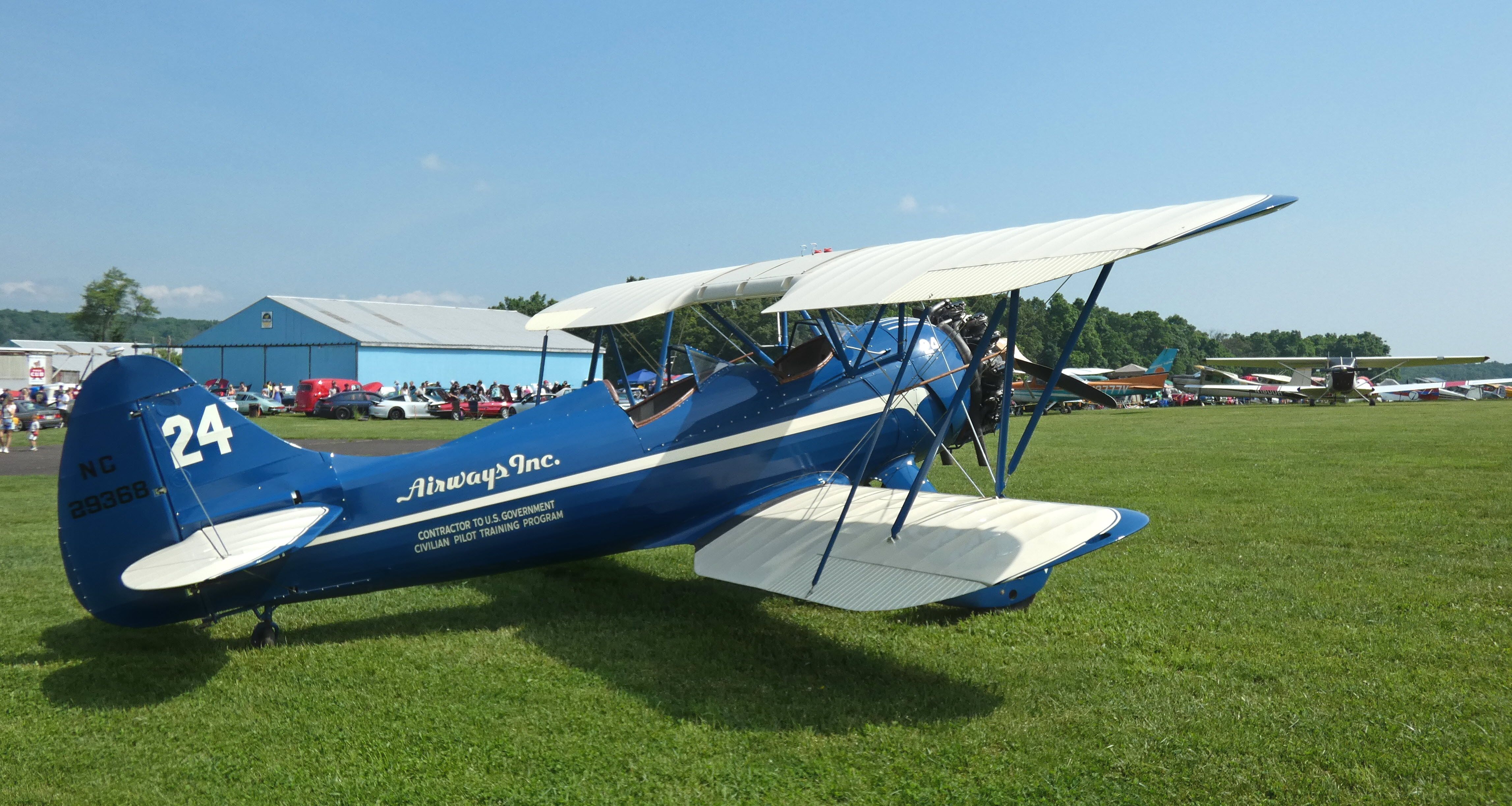 WACO OHIO YMF (N29368) - Shown here is a 1940 WACO UPF-7 Biplane on display at the "Wings and Wheels" Festival from the Spring of 2024.