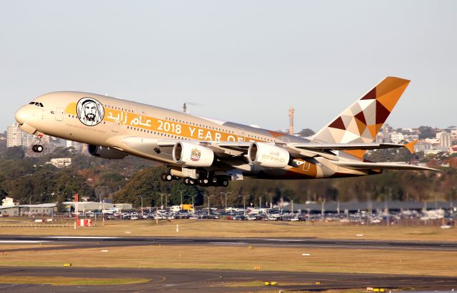 Airbus A380-800 (A6-APH) - Lifting Off From Rwy 34L "Year of Zayed 2018" C/S