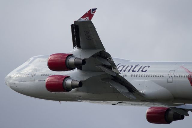 Boeing 747-200 (G-VFAB) - Lady Penelope departs LHR, runway 027L.