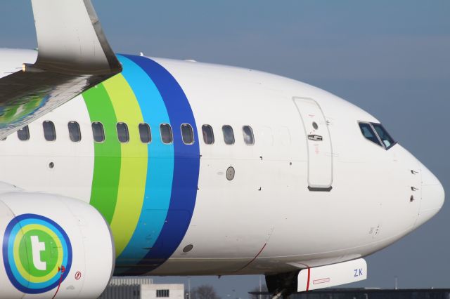 Boeing 737-700 (PH-HZK) - Boeing 737-800, Transavia landed on the runway and taxiing to the terminal at Schiphol Amsterdam Airport.