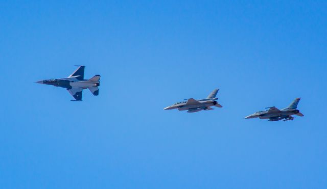 Lockheed F-16 Fighting Falcon — - Captured on 02/07/2015 while standing on Million Airs ramp at Tuscon. The first and second aircraft are both Mexican Air Force F-16s.