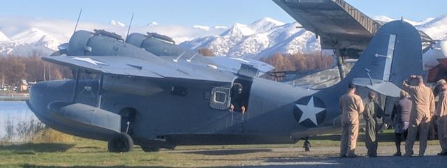 Grumman Goose (N703) - Just about to load up and take off from Alaska Aviation Museum, Lake Hood, Anchorage Alaska