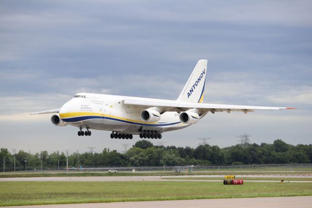 Antonov An-124 Ruslan (UR-82007) - Enormous Antonov An-124 Ruslan "City of Mykolaiv" arrives carrying equipment for Eli Lily Company. My best friend's dad got me VIP access to the apron, and this picture was taken while standing on taxiway alpha.
