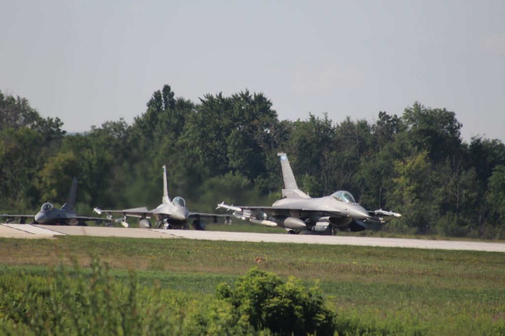 Lockheed F-16 Fighting Falcon (AFR92420) - Duluth MN 148th Fighter Squadron F-16's ready to be dispatched at Volk Field. 