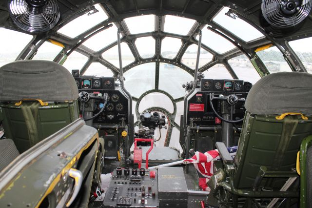 Boeing B-29 Superfortress (NX529B) - "Fifis" flight deck while on the ramp at Tom Sharp Jr. Field, Huntsville Executive Airport, Meridianville, AL - May 25, 2018.