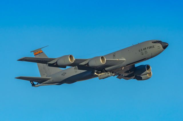 Boeing KC-135A Stratotanker — - An Arizona National Guard KC135 taking off from PHX on 1/25/23. Taken with a Canon R7 and Tamron 70-200 G2 lens.