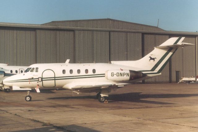 Hawker Siddeley HS-125-400 (G-ONPN) - Seen here in Jan-83.br /br /Registration cancelled 6-Feb-87.br /Broken up at EGHI.