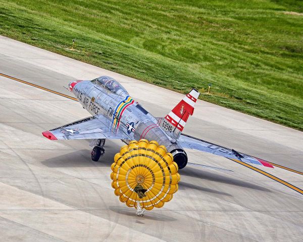 North American Super Sabre (N2011V) - Taken from helicopter