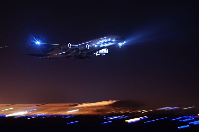 Airbus A380-800 (B-6136) - OCT.2 TRAINING _PHOTO BY ZHONGYI85mmF2II_ISO3200 1/10s F2.8