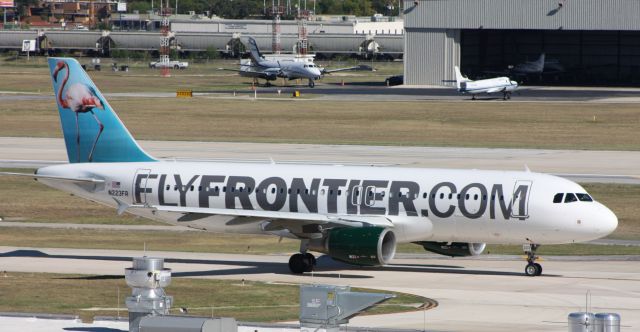 Airbus A320 (N223FR) - Taxiing to Runway 4 for departure.