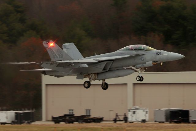 McDonnell Douglas FA-18 Hornet (16-6671) - 'RIPPER 11' flight returning to Hanscom Field after the Army/Navy flyover  (12/9)