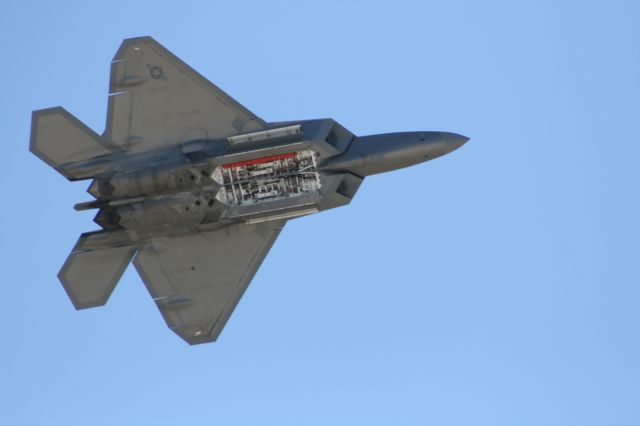 Lockheed F-22 Raptor — - F22 Weapon Bay flash at March ARB show 2010