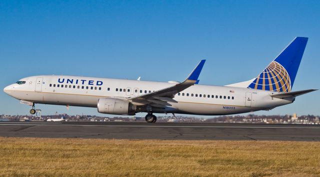 Boeing 737-800 (N18223) - N18223 B737-800 RWY27 nose up @ KBOS Logan on FlightAware.Com !