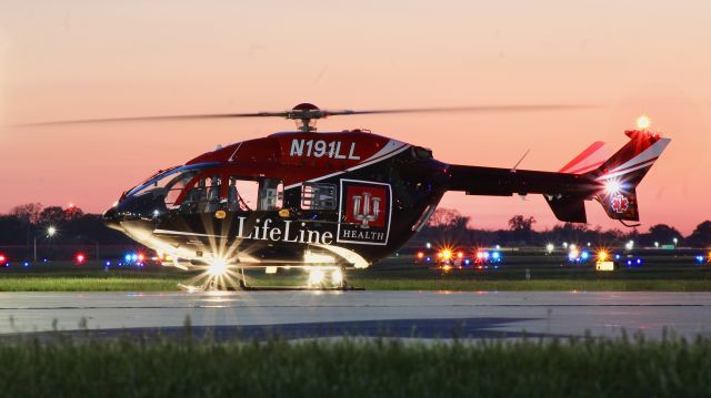 KAWASAKI EC-145 (N191LL) - An IU LifeLine helo stopping for fuel at KVPZ before a pickup at 46II. br /br /N191LL. 2009 Eurocopter EC145. IU Health LifeLine. 5/20/22. 