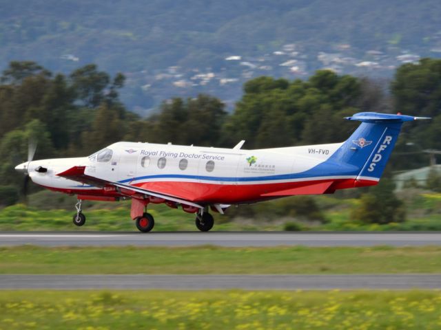 Pilatus PC-12 (VH-FVD) - Rolling for take off on runway 05. Thursday 12th July 2012.