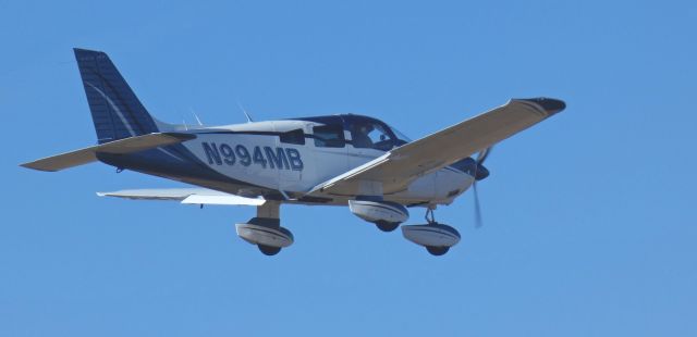 Piper Cherokee (N994MB) - About to touch down is this 1985 Piper PA-28-181 Cherokee-Archer III in the Autumn of 2024.
