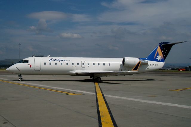 Canadair Regional Jet CRJ-200 (G-ELNX) - Obviously, ex-Ansett of Australia. The boss liked the tail scheme so much, he kept it!!!