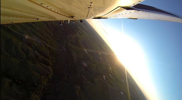 Beechcraft 35 Bonanza (N444TC) - V35B at sunset over Eastern Montana