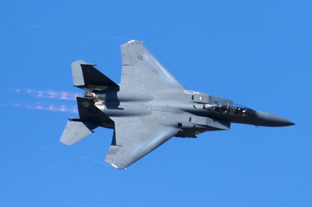 — — - Low pressure manifests itself on the upper skin of this F-15E at the 2011 TICO Warbird Airshow. Like my photos? Follow me on Twitter: @nsandin88