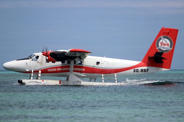 De Havilland Canada Twin Otter (8Q-MBF) - Taxiing to the jetty at Kanifushi Island on 4-Jan-24 arriving from VRMM via Thilamaafushi Island.